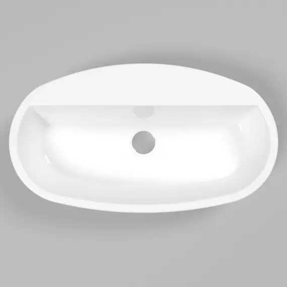 РАКОВИНА НАКЛАДНАЯ WHITECROSS OBSIDIAN D 65X37 (БЕЛЫЙ ГЛЯНЕЦ)