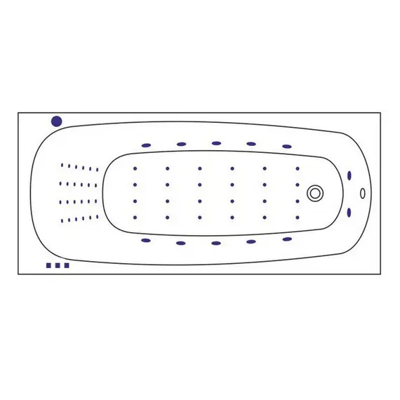 ГИДРОМАССАЖНАЯ АКРИЛОВАЯ ВАННА WHITECROSS LAYLA 180X80 "NANO" (ХРОМ)