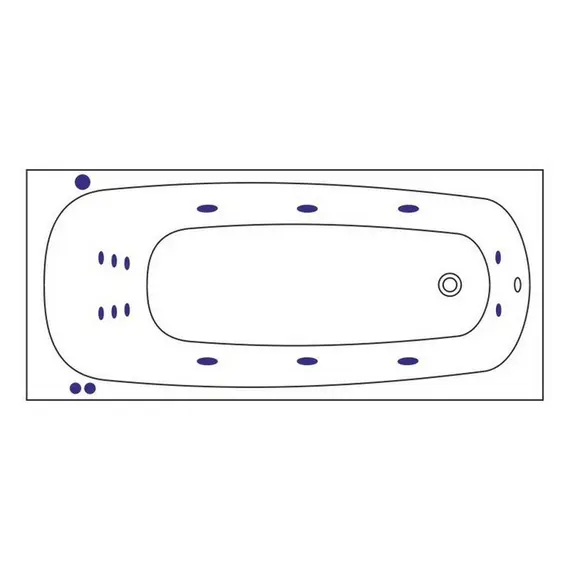 ГИДРОМАССАЖНАЯ АКРИЛОВАЯ ВАННА WHITECROSS LAYLA 180X80 "SMART" (ХРОМ)