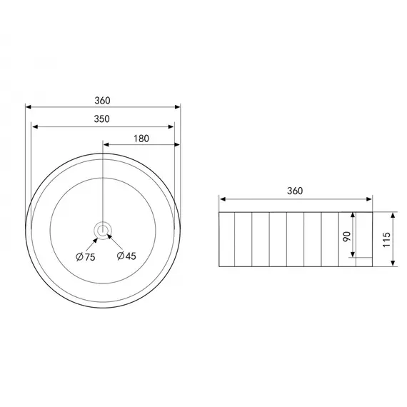 РАКОВИНА НАКЛАДНАЯ ABBER BEQUEM AC2111 БЕЛАЯ