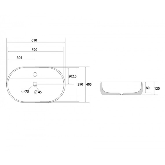РАКОВИНА НАКЛАДНАЯ ABBER BEQUEM AC2113 БЕЛАЯ