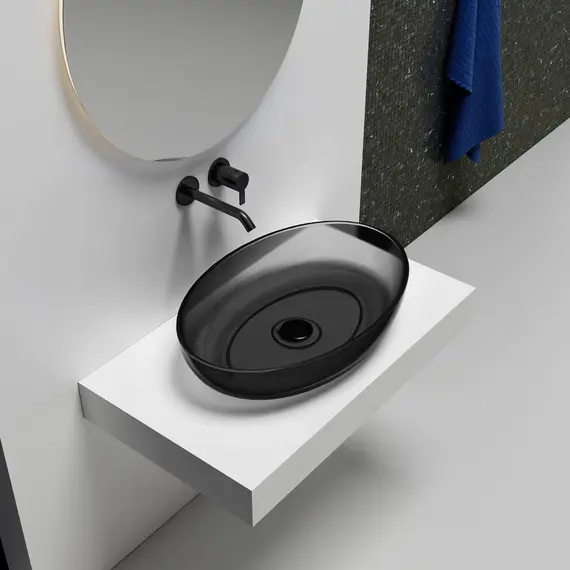 РАКОВИНА НАКЛАДНАЯ ПРОЗРАЧНАЯ ABBER KRISTALL AT2801ONYX