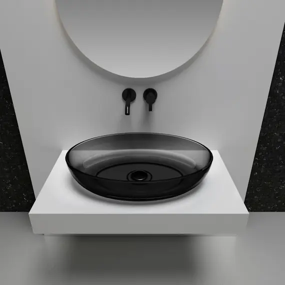 РАКОВИНА НАКЛАДНАЯ ПРОЗРАЧНАЯ ABBER KRISTALL AT2801ONYX