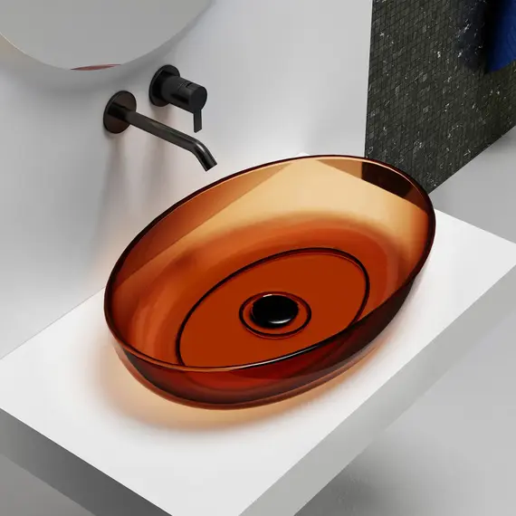 РАКОВИНА НАКЛАДНАЯ ПРОЗРАЧНАЯ ABBER KRISTALL AT2801OPAL