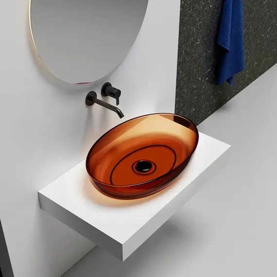 РАКОВИНА НАКЛАДНАЯ ПРОЗРАЧНАЯ ABBER KRISTALL AT2801OPAL