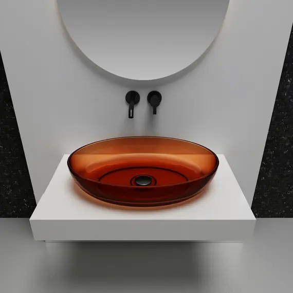 РАКОВИНА НАКЛАДНАЯ ПРОЗРАЧНАЯ ABBER KRISTALL AT2801OPAL