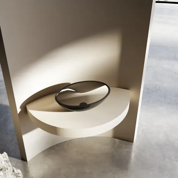 РАКОВИНА НАКЛАДНАЯ ПРОЗРАЧНАЯ ABBER KRISTALL AT2802ONYX