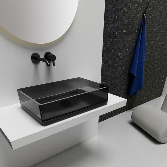 РАКОВИНА НАКЛАДНАЯ ПРОЗРАЧНАЯ ABBER KRISTALL AT2803ONYX