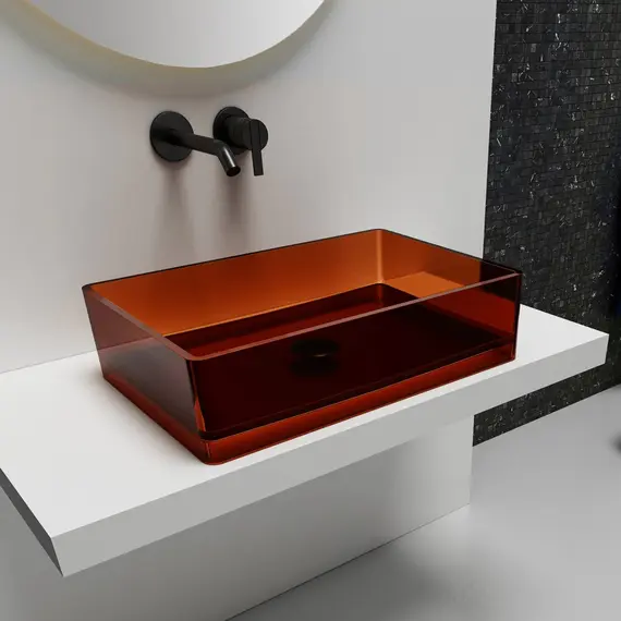 РАКОВИНА НАКЛАДНАЯ ПРОЗРАЧНАЯ ABBER KRISTALL AT2803OPAL