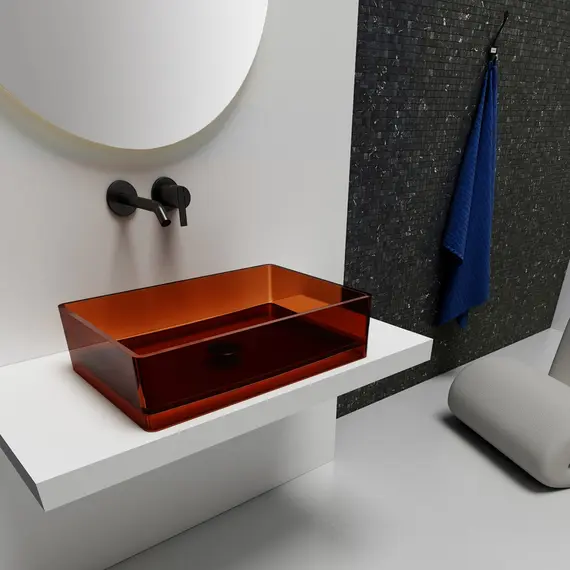 РАКОВИНА НАКЛАДНАЯ ПРОЗРАЧНАЯ ABBER KRISTALL AT2803OPAL