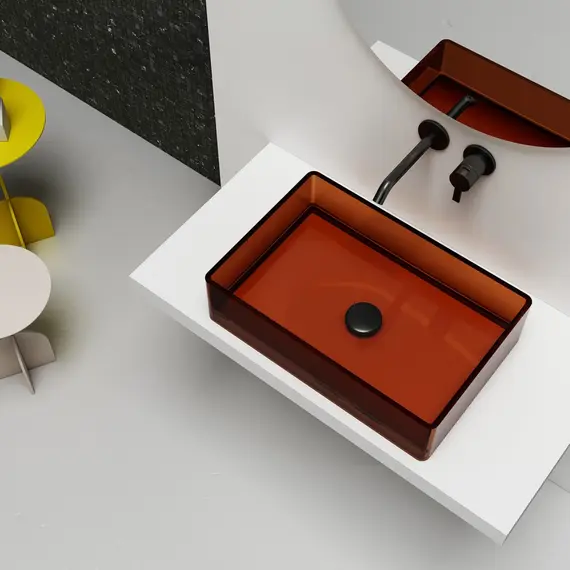 РАКОВИНА НАКЛАДНАЯ ПРОЗРАЧНАЯ ABBER KRISTALL AT2803OPAL