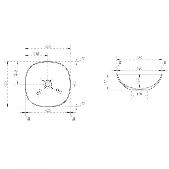 РАКОВИНА НАКЛАДНАЯ ПРОЗРАЧНАЯ ABBER KRISTALL AT2806OPAL