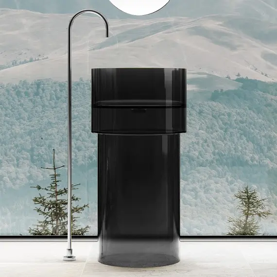 РАКОВИНА ОТДЕЛЬНОСТОЯЩАЯ ПРОЗРАЧНАЯ ABBER KRISTALL AT2701ONYX-H