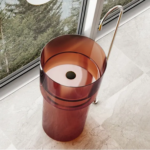 РАКОВИНА ОТДЕЛЬНОСТОЯЩАЯ ПРОЗРАЧНАЯ ABBER KRISTALL AT2701OPAL