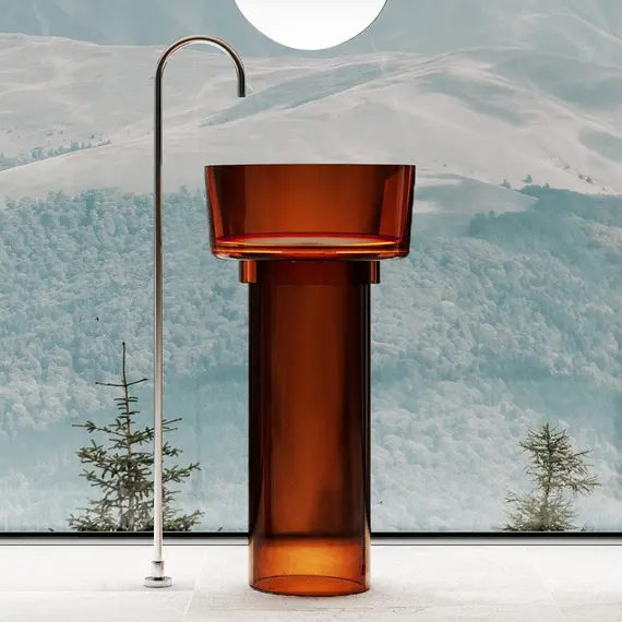 РАКОВИНА ОТДЕЛЬНОСТОЯЩАЯ ПРОЗРАЧНАЯ ABBER KRISTALL AT2702OPAL-H