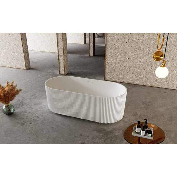 ВАННА ИЗ ИСКУССТВЕННОГО КАМНЯ ABBER STEIN AS9601 БЕЛАЯ МАТОВАЯ