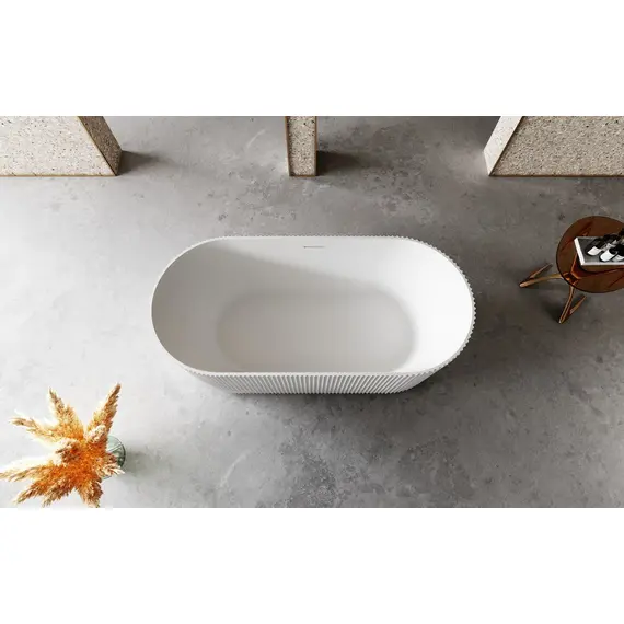 ВАННА ИЗ ИСКУССТВЕННОГО КАМНЯ ABBER STEIN AS9601 БЕЛАЯ МАТОВАЯ