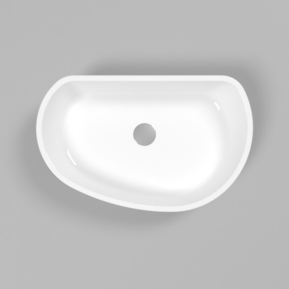 РАКОВИНА НАКЛАДНАЯ WHITECROSS AMETRINE 60X37 (БЕЛЫЙ ГЛЯНЕЦ)