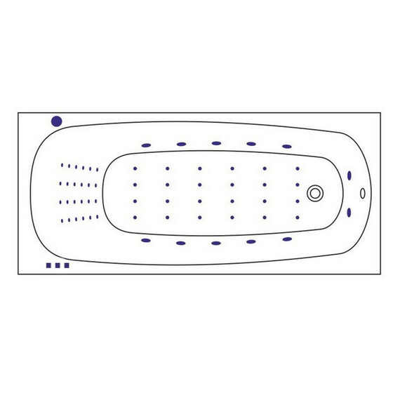 ГИДРОМАССАЖНАЯ АКРИЛОВАЯ ВАННА WHITECROSS LAYLA 180X80 "NANO" (ХРОМ)