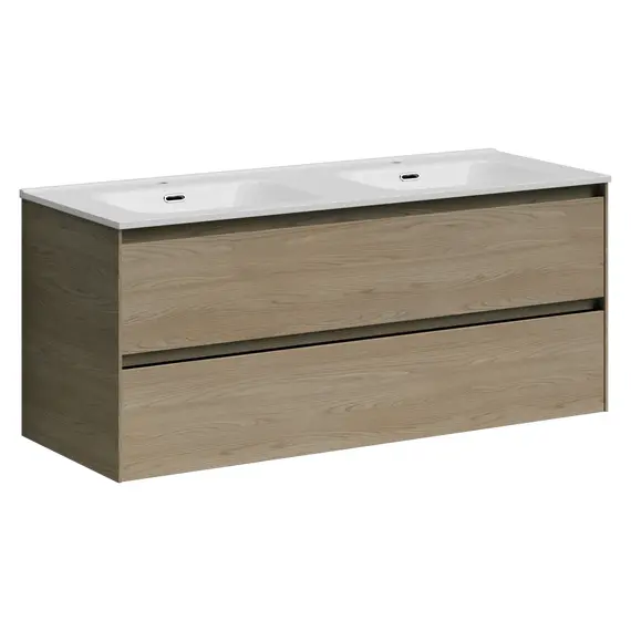 ТУМБА ПОДВЕСНАЯ SANCOS CENTO 1190Х450Х500, C ДВУМЯ ЯЩИКАМИ ОСНАЩЕННЫМИ ДОВОДЧИКАМИ, КАРПАТСКАЯ ЕЛЬ, АРТ. CN120-2KE