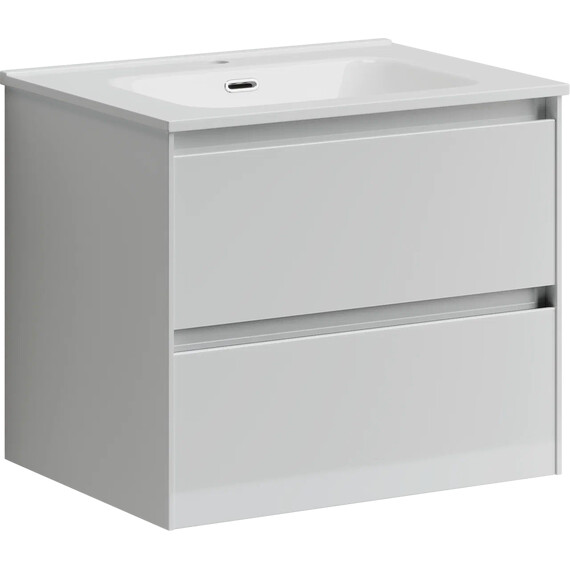 ТУМБА ПОДВЕСНАЯ SANCOS CENTO 590Х450Х500, C ДВУМЯ ЯЩИКАМИ ОСНАЩЕННЫМИ ДОВОДЧИКАМИ,БЕЛЫЙ ГЛЯНЕЦ, АРТ. CN60W