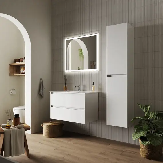 ТУМБА ПОДВЕСНАЯ SANCOS CENTO 790Х450Х500, C ДВУМЯ ЯЩИКАМИ ОСНАЩЕННЫМИ ДОВОДЧИКАМИ, БЕЛЫЙ ГЛЯНЕЦ, АРТ. CN80W