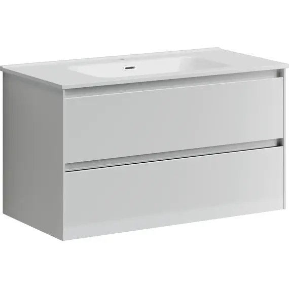 ТУМБА ПОДВЕСНАЯ SANCOS CENTO 890Х450Х500, C ДВУМЯ ЯЩИКАМИ ОСНАЩЕННЫМИ ДОВОДЧИКАМИ, БЕЛЫЙ ГЛЯНЕЦ, АРТ. CN90W