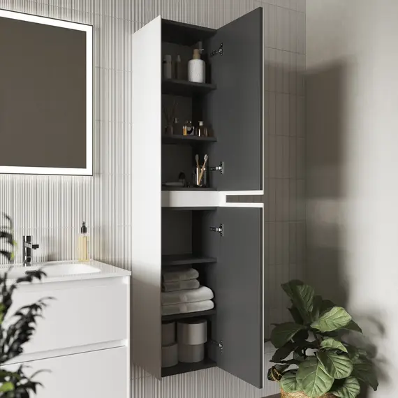 ШКАФ-ПЕНАЛ SANCOS CENTO ПОДВЕСНОЙ БЕЛЫЙ ГЛЯНЕЦ, 350Х300Х1600 ММ, , АРТ. PCN35W