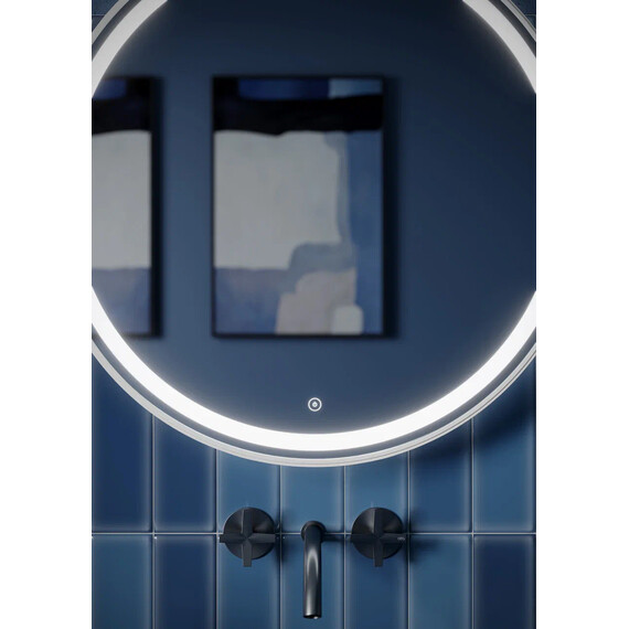 ЗЕРКАЛО ДЛЯ ВАННОЙ КОМНАТЫ  SANCOS DAMES D650 С ПОДСВЕТКОЙ , РЕМЕНЬ ИЗ НАТУРАЛЬНОЙ БЕЛОЙ КОЖИ, АРТ. DA650W