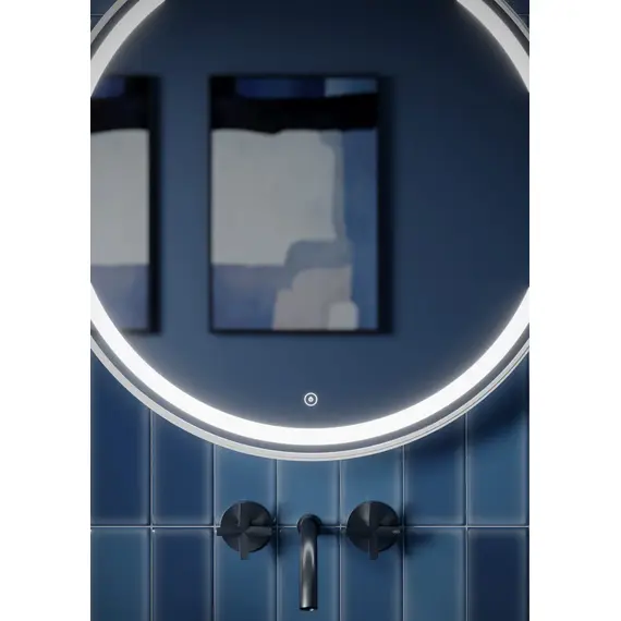 ЗЕРКАЛО ДЛЯ ВАННОЙ КОМНАТЫ  SANCOS DAMES D650 С ПОДСВЕТКОЙ , РЕМЕНЬ ИЗ НАТУРАЛЬНОЙ БЕЛОЙ КОЖИ, АРТ. DA650W