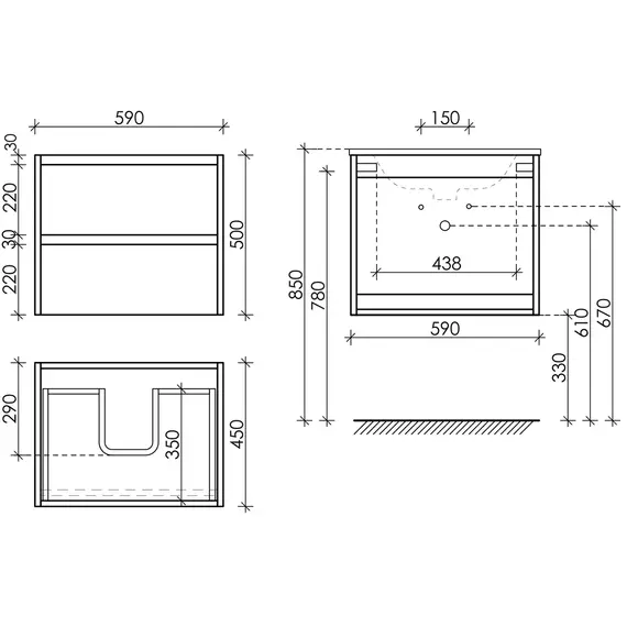 ТУМБА ПОДВЕСНАЯ SANCOS LIBRA 590Х450Х500, C ДВУМЯ ЯЩИКАМИ ОСНАЩЕННЫМИ ДОВОДЧИКАМИ, БЕЛЫЙ ГЛЯНЕЦ , АРТ. LB60W
