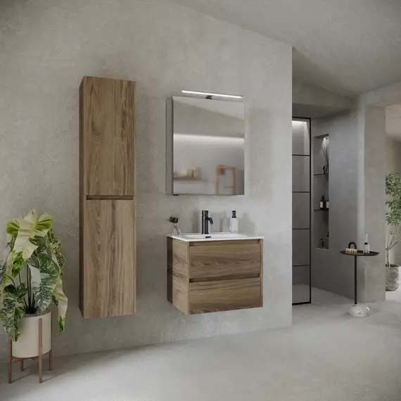 ТУМБА ПОДВЕСНАЯ SANCOS LIBRA 590Х450Х500, C ДВУМЯ ЯЩИКАМИ ОСНАЩЕННЫМИ ДОВОДЧИКАМИ, ДУБ ЧАРЛЬСТОН, АРТ. LB60ECH