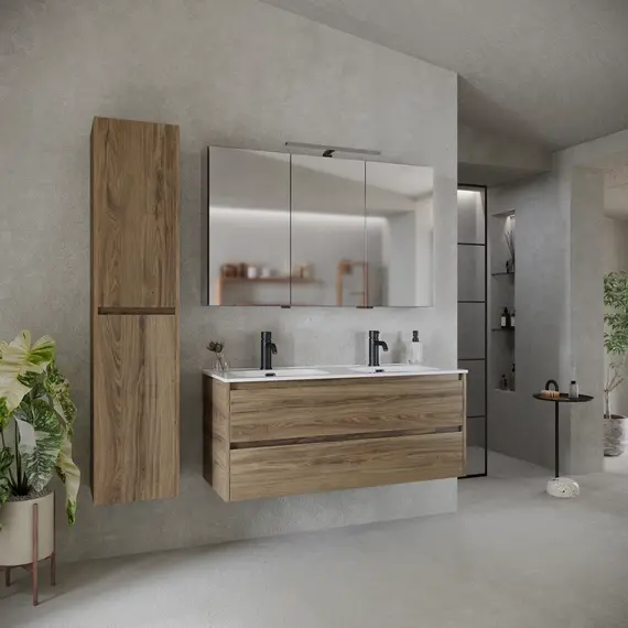 ТУМБА ПОДВЕСНАЯ SANCOS LIBRA 1190Х450Х500, C ДВУМЯ ЯЩИКАМИ ОСНАЩЕННЫМИ ДОВОДЧИКАМИ, ДУБ ЧАРЛЬСТОН, АРТ. LB120-2ECH