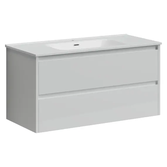 ТУМБА ПОДВЕСНАЯ SANCOS LIBRA 990Х450Х500, C ДВУМЯ ЯЩИКАМИ ОСНАЩЕННЫМИ ДОВОДЧИКАМИ, БЕЛЫЙ ГЛЯНЕЦ , АРТ. LB100W