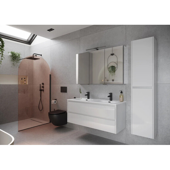 ТУМБА ПОДВЕСНАЯ SANCOS LIBRA 1190Х450Х500, C ДВУМЯ ЯЩИКАМИ ОСНАЩЕННЫМИ ДОВОДЧИКАМИ, БЕЛЫЙ ГЛЯНЕЦ , АРТ. LB120-2W