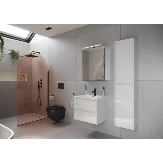 ТУМБА ПОДВЕСНАЯ SANCOS LIBRA 590Х450Х500, C ДВУМЯ ЯЩИКАМИ ОСНАЩЕННЫМИ ДОВОДЧИКАМИ, БЕЛЫЙ ГЛЯНЕЦ , АРТ. LB60W