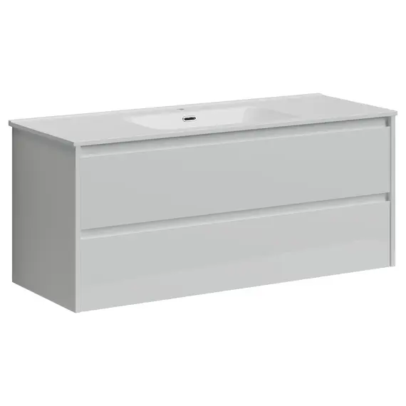 ТУМБА ПОДВЕСНАЯ SANCOS LIBRA 1190Х450Х500, C ДВУМЯ ЯЩИКАМИ ОСНАЩЕННЫМИ ДОВОДЧИКАМИ, БЕЛЫЙ ГЛЯНЕЦ , АРТ. LB120-1W