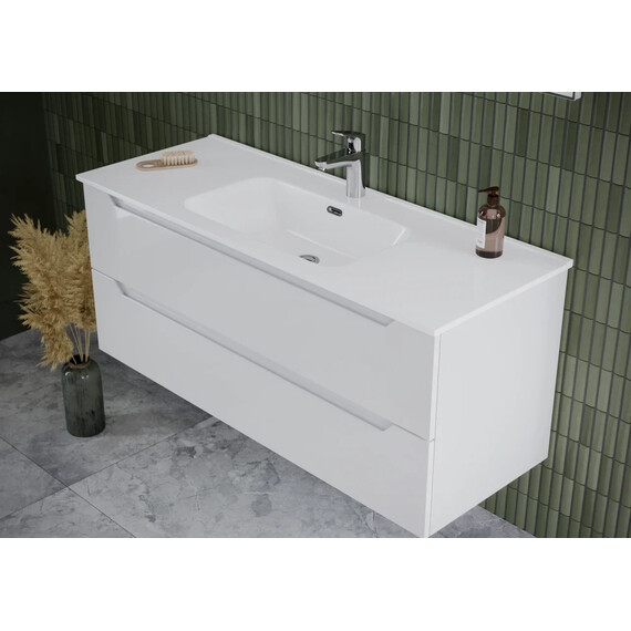 ТУМБА ПОДВЕСНАЯ SANCOS NORMA 2.0 990Х450Х500, C ДВУМЯ ЯЩИКАМИ ОСНАЩЕННЫМИ ДОВОДЧИКАМИ, БЕЛЫЙ ГЛЯНЕЦ , АРТ. NR2.100W