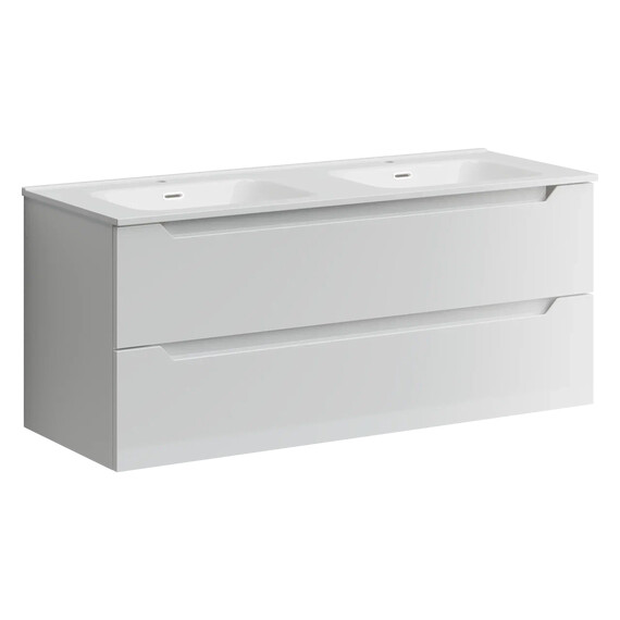 ТУМБА ПОДВЕСНАЯ SANCOS NORMA 2.0 1190Х450Х500, C ДВУМЯ ЯЩИКАМИ ОСНАЩЕННЫМИ ДОВОДЧИКАМИ, БЕЛЫЙ ГЛЯНЕЦ , АРТ. NR2.120-2W