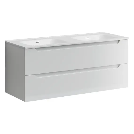 ТУМБА ПОДВЕСНАЯ SANCOS NORMA 2.0 1190Х450Х500, C ДВУМЯ ЯЩИКАМИ ОСНАЩЕННЫМИ ДОВОДЧИКАМИ, БЕЛЫЙ ГЛЯНЕЦ , АРТ. NR2.120-2W