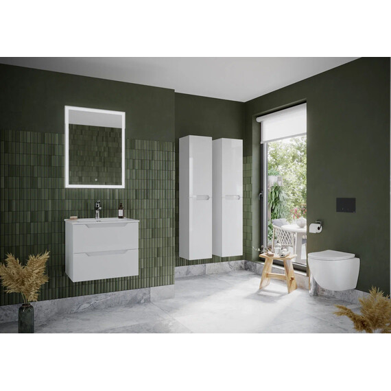 ТУМБА ПОДВЕСНАЯ SANCOS NORMA 2.0 590Х450Х500, C ДВУМЯ ЯЩИКАМИ ОСНАЩЕННЫМИ ДОВОДЧИКАМИ, БЕЛЫЙ ГЛЯНЕЦ , АРТ. NR2.060W