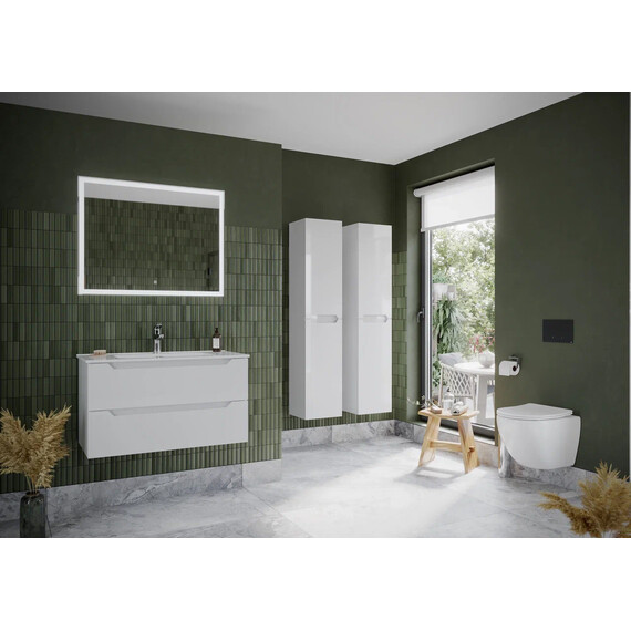 ТУМБА ПОДВЕСНАЯ SANCOS NORMA 2.0 890Х450Х500, C ДВУМЯ ЯЩИКАМИ ОСНАЩЕННЫМИ ДОВОДЧИКАМИ, БЕЛЫЙ ГЛЯНЕЦ , АРТ. NR2.090W