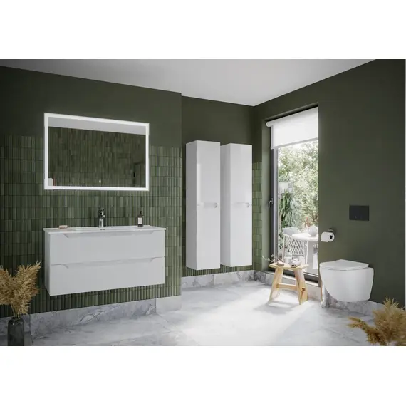 ТУМБА ПОДВЕСНАЯ SANCOS NORMA 2.0 1190Х450Х500, C ДВУМЯ ЯЩИКАМИ ОСНАЩЕННЫМИ ДОВОДЧИКАМИ, БЕЛЫЙ ГЛЯНЕЦ , АРТ. NR2.120-1W