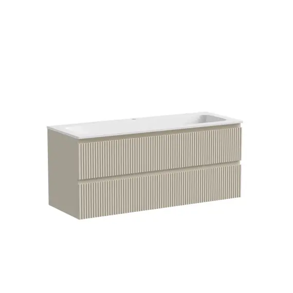 ТУМБА ПОДВЕСНАЯ SANCOS SNOB R 1195Х445Х500, C ДВУМЯ ЯЩИКАМИ ОСНАЩЕННЫМИ ДОВОДЧИКАМИ, BEIGE SOFT, АРТ.SNR120CE