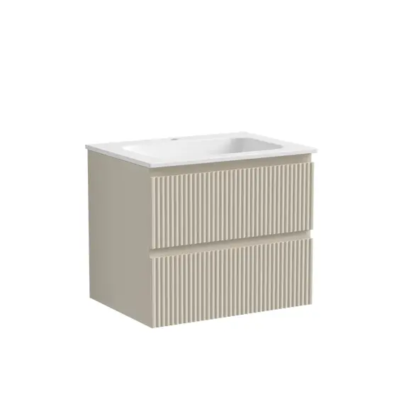 ТУМБА ПОДВЕСНАЯ SANCOS SNOB R 590Х445Х500, C ДВУМЯ ЯЩИКАМИ ОСНАЩЕННЫМИ ДОВОДЧИКАМИ, BEIGE SOFT , АРТ.SNR60CE