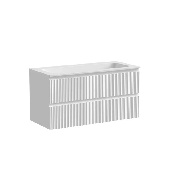 ТУМБА ПОДВЕСНАЯ SANCOS SNOB R 995Х445Х500, C ДВУМЯ ЯЩИКАМИ ОСНАЩЕННЫМИ ДОВОДЧИКАМИ, BIANCO, АРТ.SNR100W