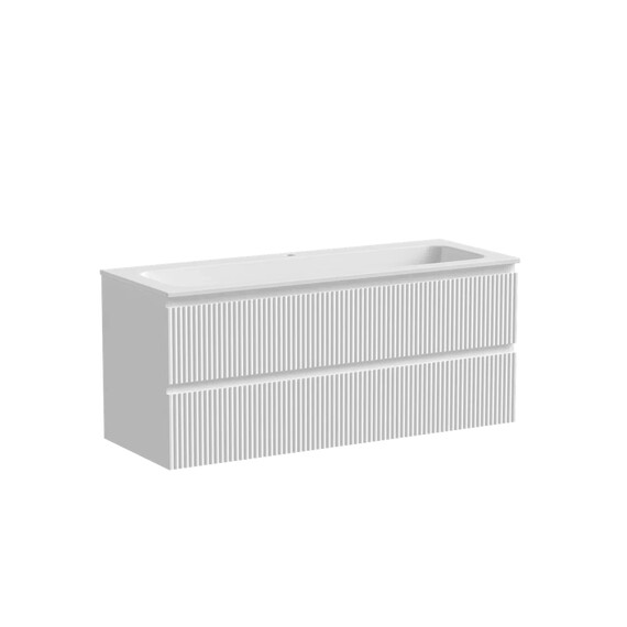 ТУМБА ПОДВЕСНАЯ SANCOS SNOB R 1195Х445Х500, C ДВУМЯ ЯЩИКАМИ ОСНАЩЕННЫМИ ДОВОДЧИКАМИ, BIANCO, АРТ.SNR120W