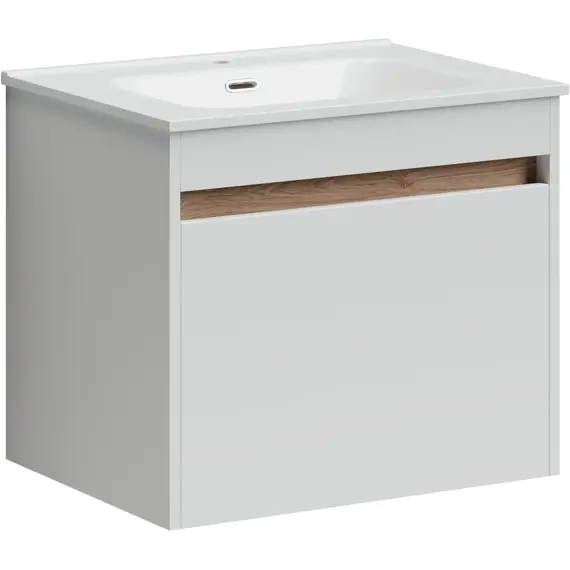 ТУМБА ПОДВЕСНАЯ SANCOS SMART 590Х450Х500, C ДВУМЯ ЯЩИКАМИ ОСНАЩЕННЫМИ ДОВОДЧИКАМИ, БЕЛЫЙ ГЛЯНЕЦ , АРТ. SM60W