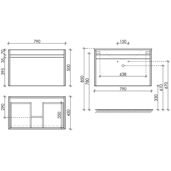ТУМБА ПОДВЕСНАЯ SANCOS SMART 790Х450Х500, C ДВУМЯ ЯЩИКАМИ ОСНАЩЕННЫМИ ДОВОДЧИКАМИ, БЕЛЫЙ ГЛЯНЕЦ , АРТ. SM80W