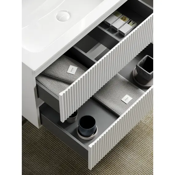 ТУМБА ПОДВЕСНАЯ SANCOS SNOB R 1195Х445Х500, C ДВУМЯ ЯЩИКАМИ ОСНАЩЕННЫМИ ДОВОДЧИКАМИ, BIANCO, АРТ.SNR120W